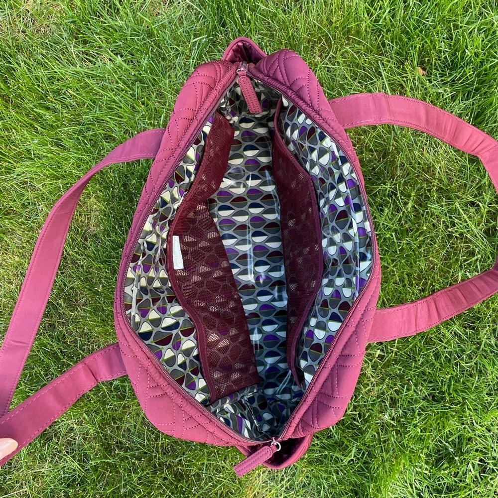 Vera Bradley Maroon Stroll Around Baby Bag - Picture 6 of 10